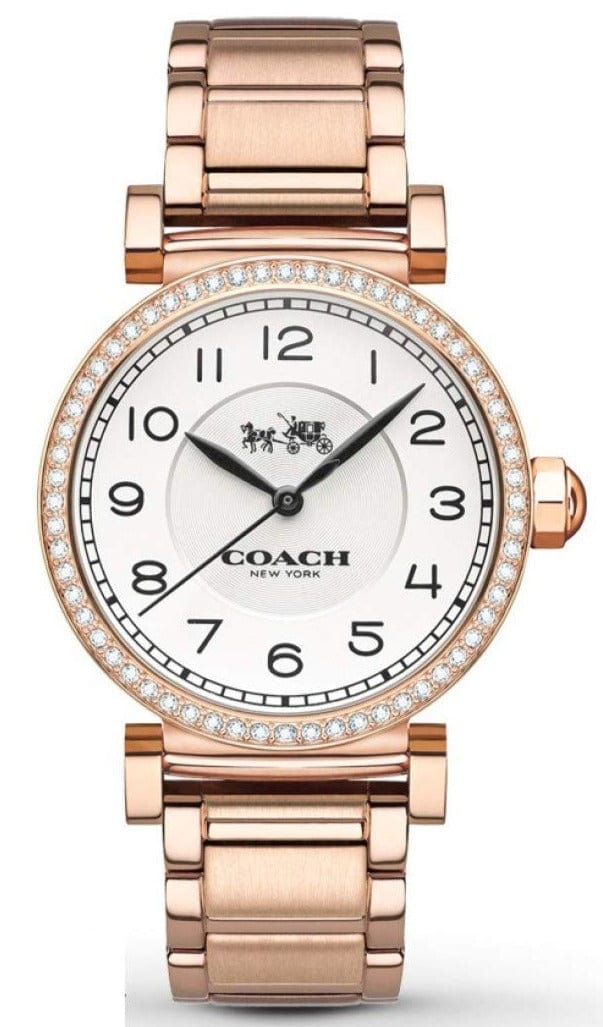 Coach Madison White Dial Rose Gold Steel Strap Watch for Women - 14502398
