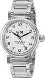 Coach Madison White Dial Silver Steel Strap Watch for Women - 14502394
