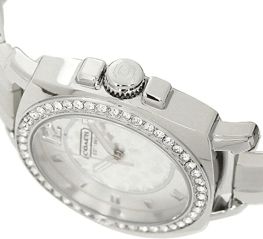 Coach Mini Boyfriend Diamonds Silver Dial Silver Steel Strap Watch for Women - 14501699