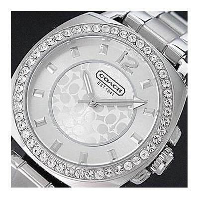 Coach Mini Boyfriend Diamonds Silver Dial Silver Steel Strap Watch for Women - 14501699