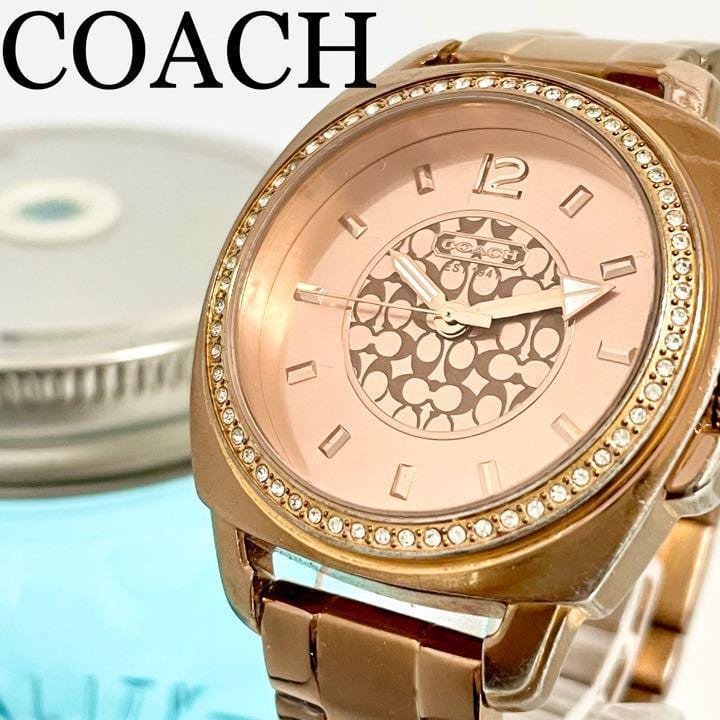 Coach Mini Boyfriend Rose Gold Dial Rose Gold Steel Strap Watch for Women - 14501701