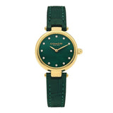 Coach Park Analog Green Dial Green Leather Strap Watch for Women - 14503534