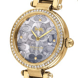 Coach Park Blue Dial Gold Steel Strap Watch for Women - 14503225