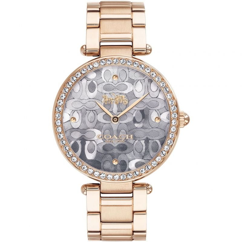Coach Park Crystal Dial Rose Gold Steel Strap Watch for Women  - 14503226