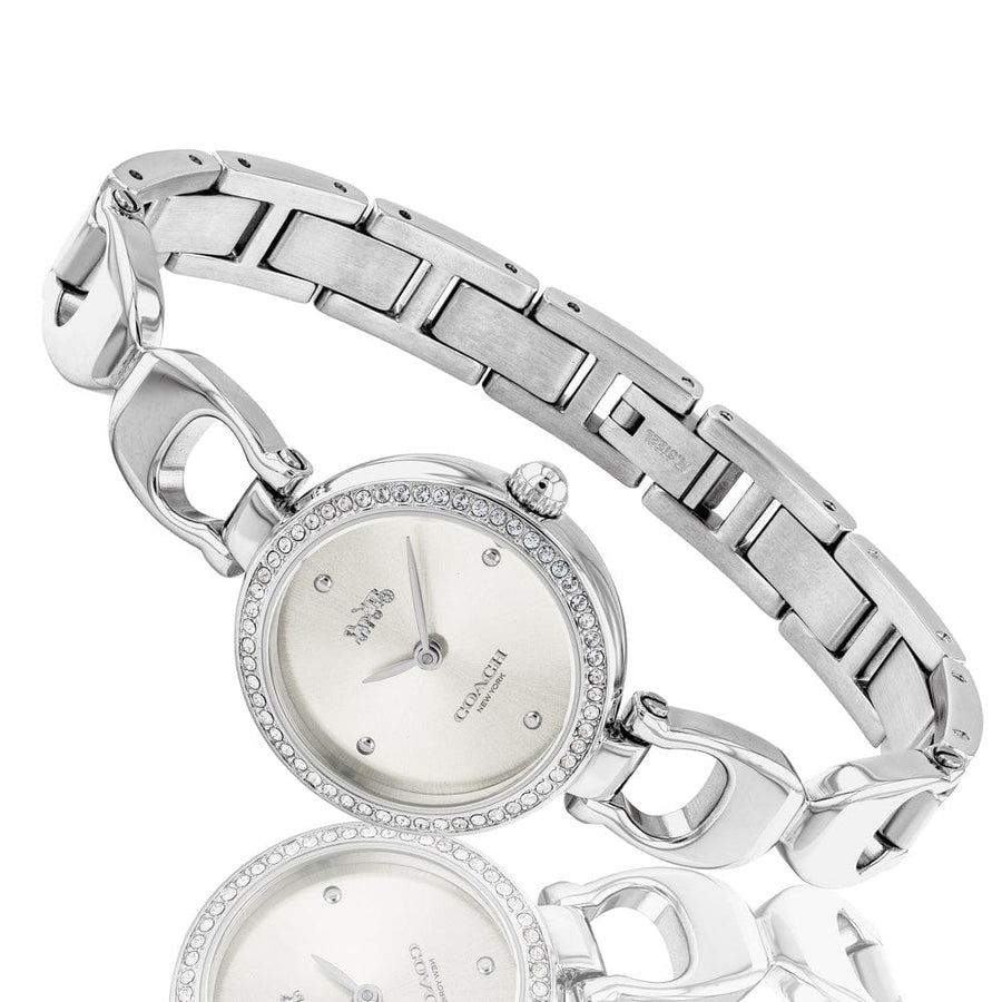Coach Park Crystals Silver Dial Silver Steel Strap Watch for Women - 14503170