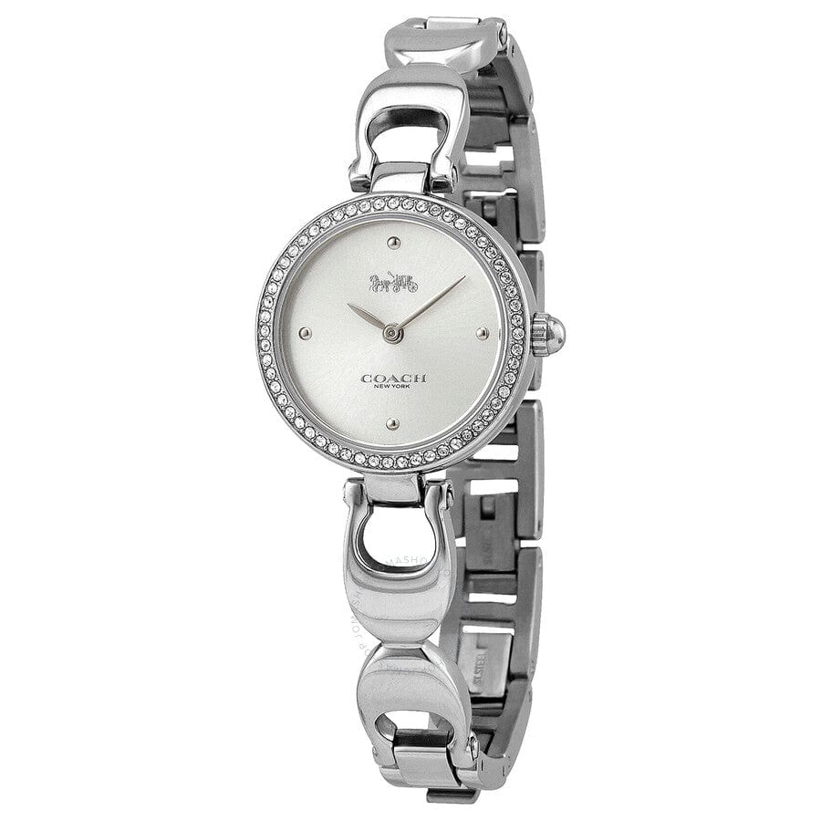 Coach Park Crystals Silver Dial Silver Steel Strap Watch for Women - 14503170