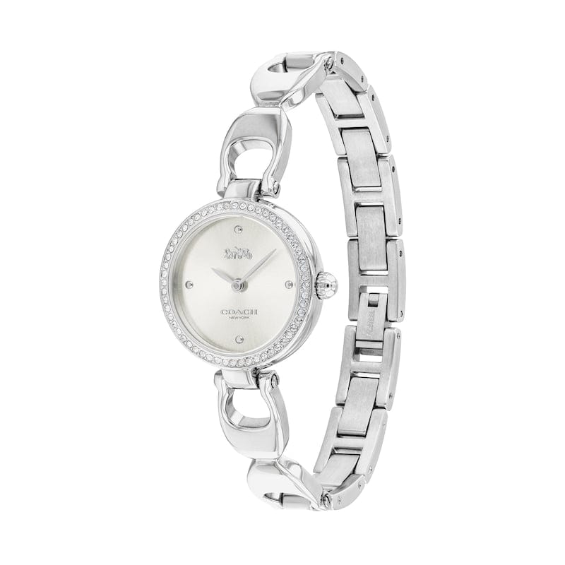 Coach Park Crystals Silver Dial Silver Steel Strap Watch for Women - 14503170