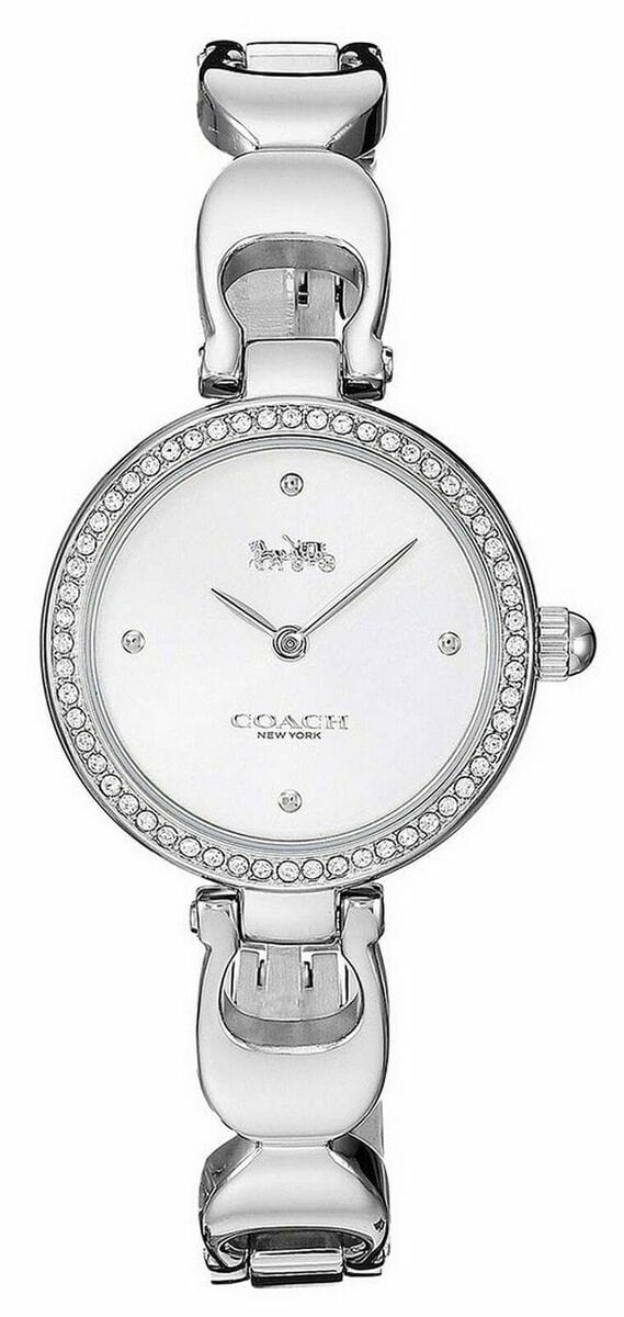 Coach Park Crystals Silver Dial Silver Steel Strap Watch for Women - 14503170
