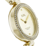 Coach Park Diamonds Gold Dial Gold Steel Strap Watch for Women - 14503171