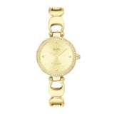 Coach Park Diamonds Gold Dial Gold Steel Strap Watch for Women - 14503171