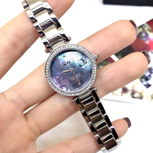 Coach Park Mother of Pearl Blue Dial Silver Steel Strap Watch for Women - 14503224