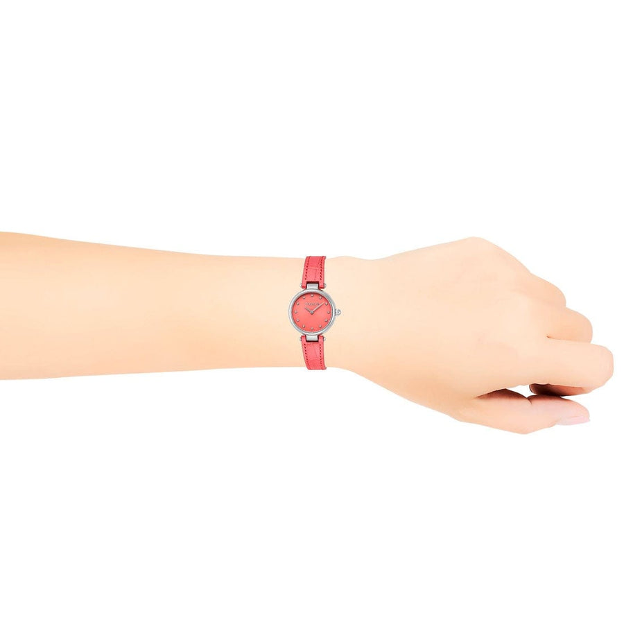 Coach Park Pink Dial Pink Leather Strap Watch for Women - 14503536