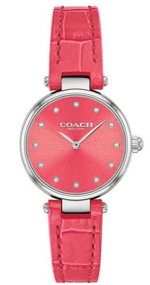Coach Park Pink Dial Pink Leather Strap Watch for Women - 14503536