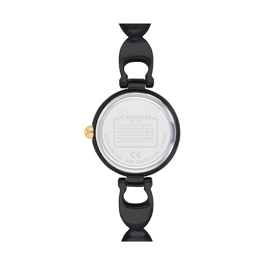 Coach Park Swarovski Crystals Black Dial Black Steel Strap Watch for Women - 14503564