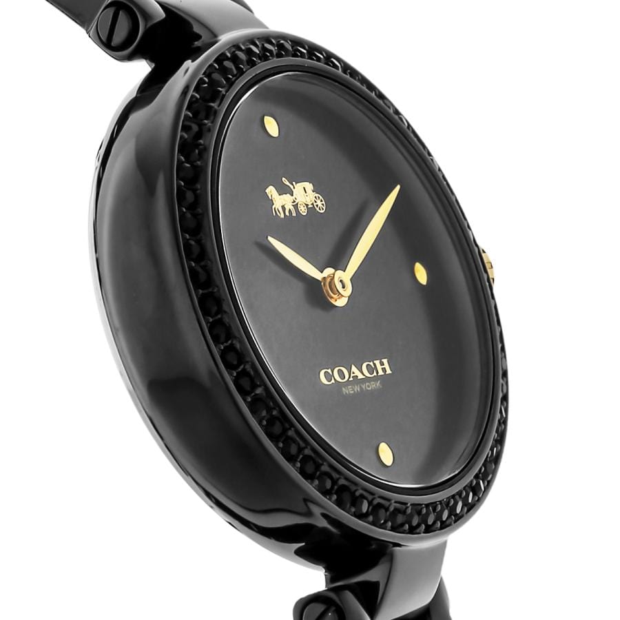 Coach Park Swarovski Crystals Black Dial Black Steel Strap Watch for Women - 14503564
