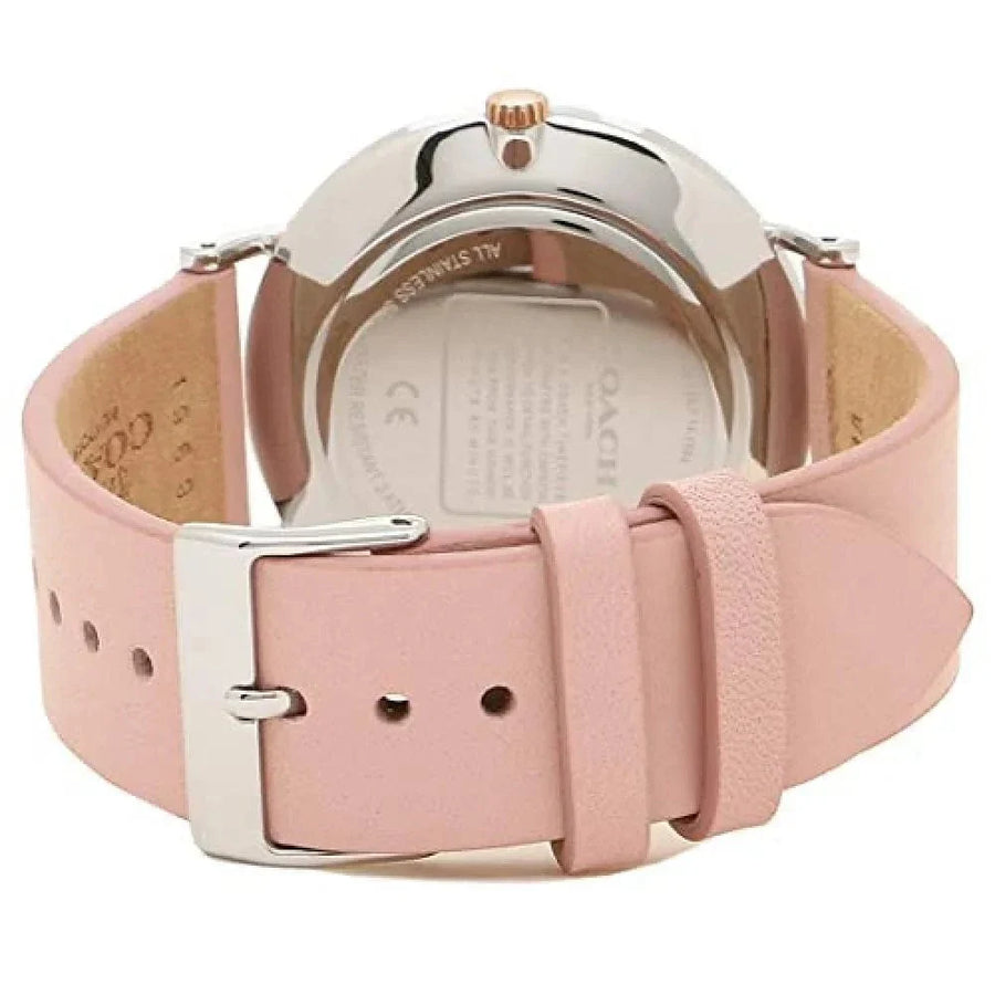 Coach Perry Mother of Pearl Pink Dial Pink Leather Strap Watch for Women - 14503244