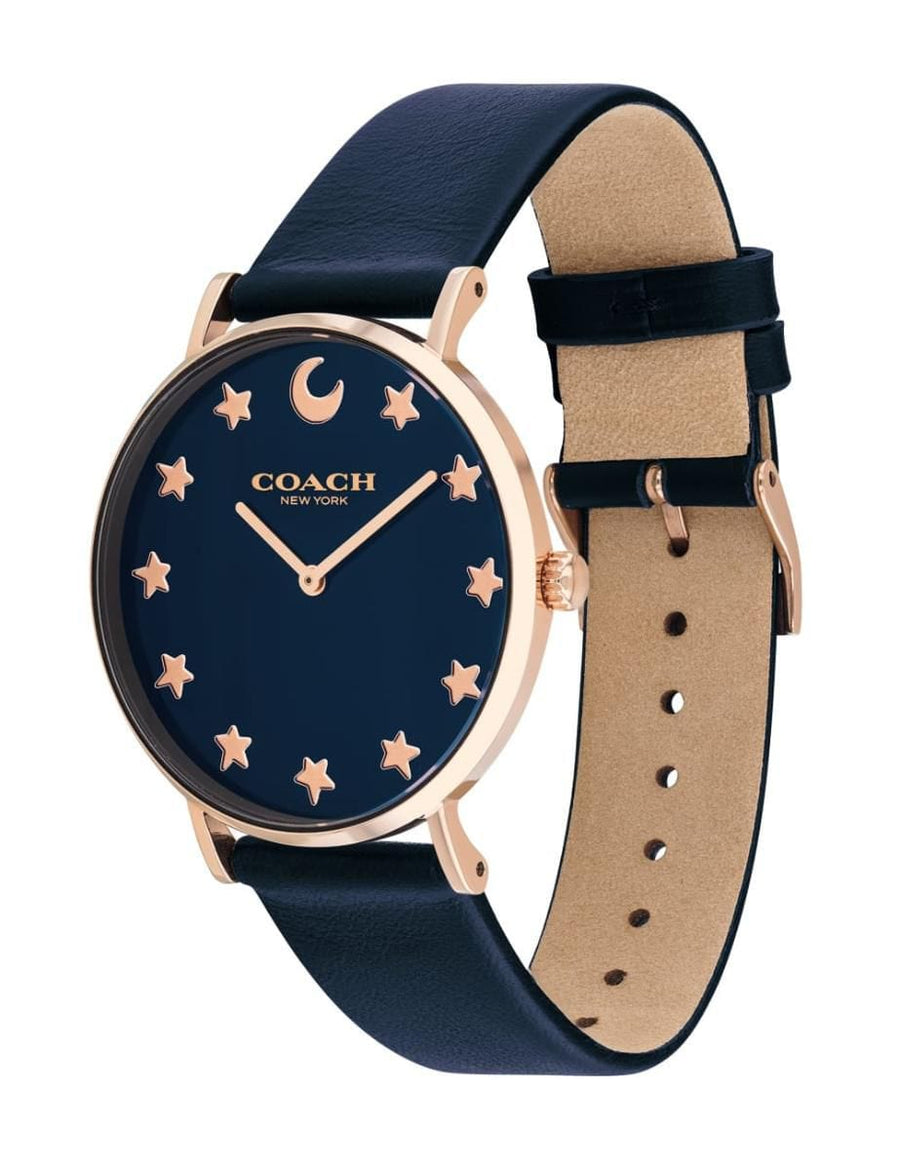 Coach Perry Navy Blue Dial Blue Leather Strap Watch for Women - 14503043