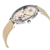 Coach Perry Beige Floral Dial Beige Leather Strap Watch for Women - 14503293