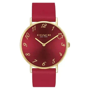Coach Perry Red Dial Red Leather Strap Watch for Women - 14503722