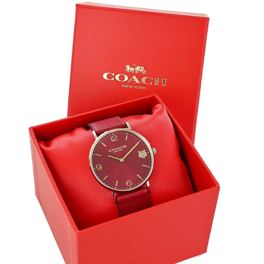 Coach Perry Red Dial Red Leather Strap Watch for Women - 14503852