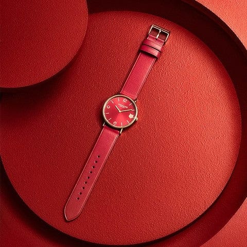 Coach Perry Red Dial Red Leather Strap Watch for Women - 14503852