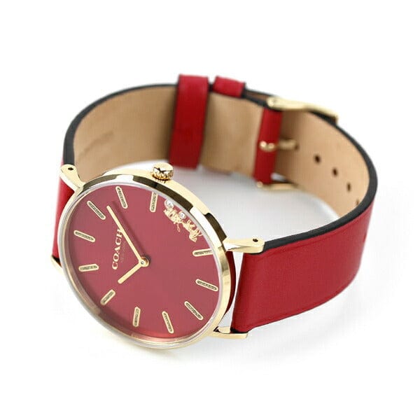 Coach Perry Red Dial Red Leather Strap Watch for Women - 14503852