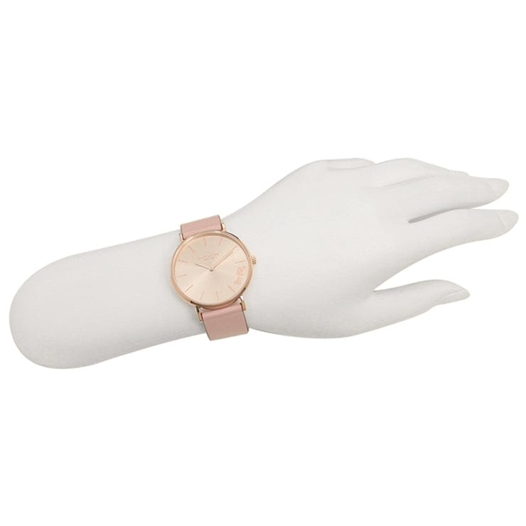 Coach Perry Rose Gold Dial Pink Leather Strap Watch for Women - 14503332-C