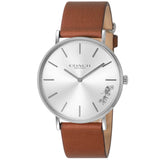 Coach Perry Silver Dial Brown Leather Strap Watch for Women - 14503120