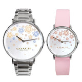 Coach Perry Silver Dial Pink Leather Strap Watch For Women - 14503325