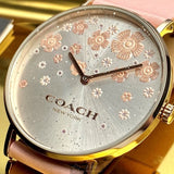 Coach Perry Silver Dial Pink Leather Strap Watch For Women - 14503325