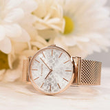 Coach Perry Silver Dial Rose Gold Mesh Bracelet Watch for Women - 14503386