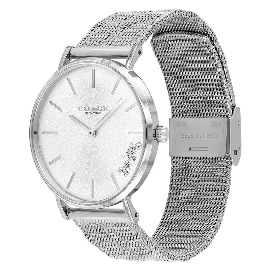 Coach Perry Silver Dial Silver Mesh Bracelet Watch for Women - 14503341