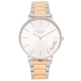 Coach Perry Silver Dial Two Tone Steel Strap Watch for Women - 14503346