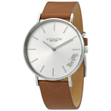 Coach Perry Silver Dial Brown Leather Strap Watch for Women - 14503120