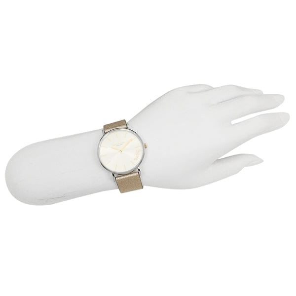 Coach Perry White Dial Beige Leather Strap Watch for Women - 14503157