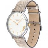 Coach Perry White Dial Beige Leather Strap Watch for Women - 14503157