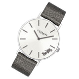 Coach Perry White Dial Grey Leather Strap Watch for Women - 14503155