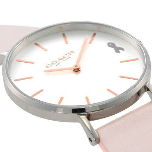 Coach Perry White Dial Pink Leather Strap Watch for Women - 14503128