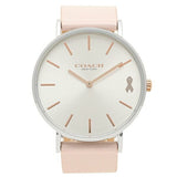 Coach Perry White Dial Pink Leather Strap Watch for Women - 14503128