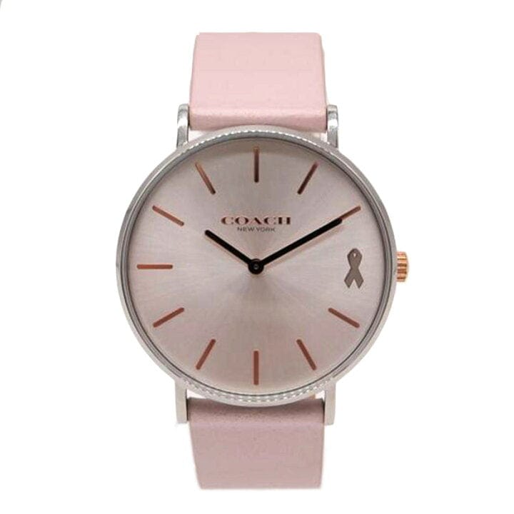 Coach Perry White Dial Pink Leather Strap Watch for Women - 14503128