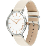 Coach Perry White Dial White Leather Strap Watch for Women - 14503117