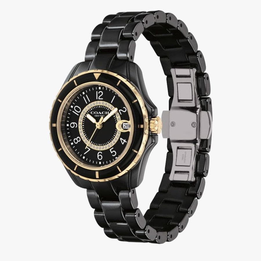 Coach Preston Black Dial Black Steel Strap Watch for Women - 14503461