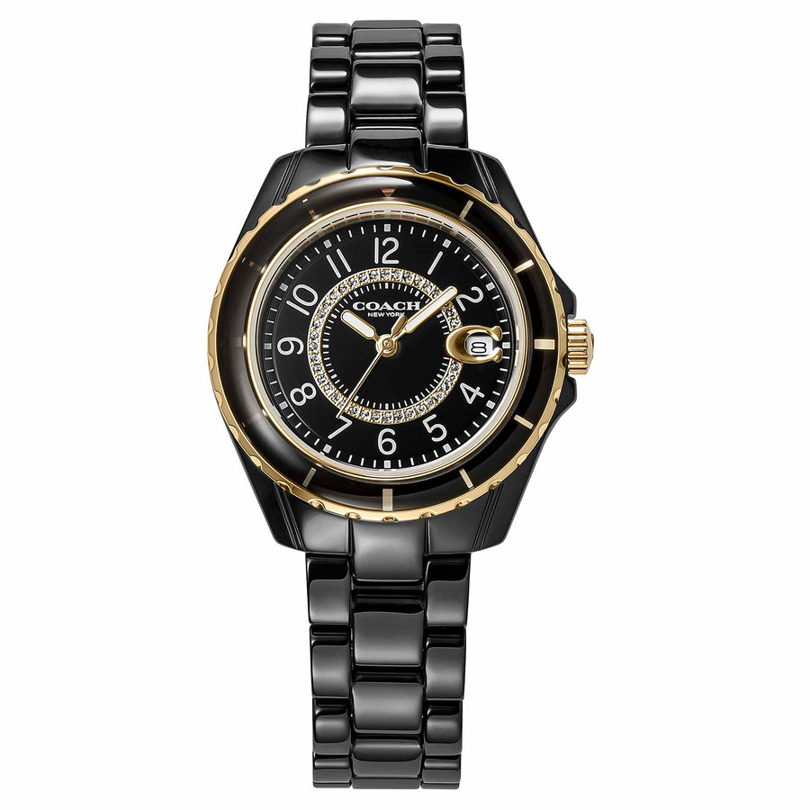 Coach Preston Black Dial Black Steel Strap Watch for Women - 14503461