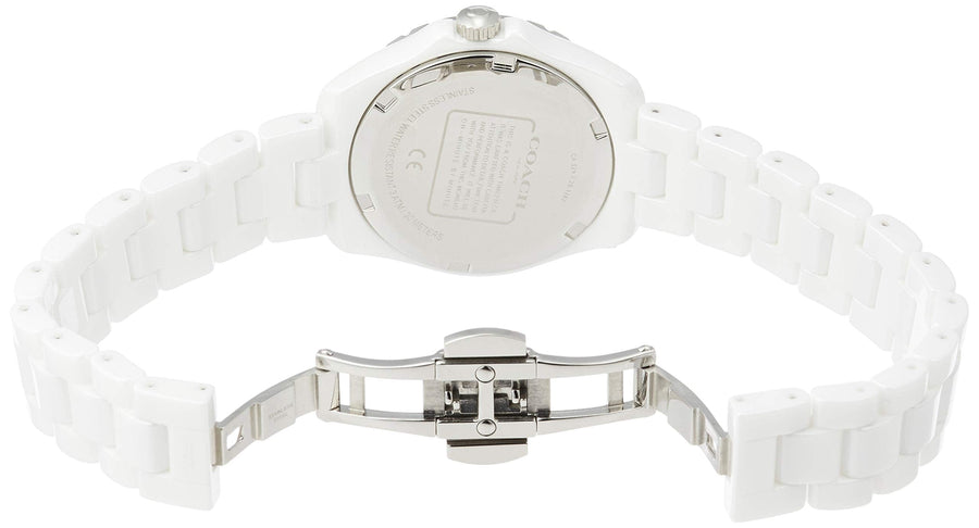 Coach Preston White Dial White Steel Strap Watch for Women - 14503462