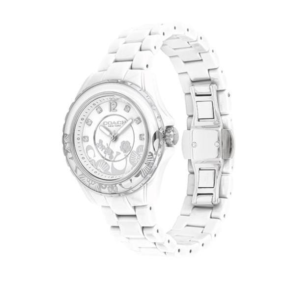 Coach Preston White Dial White Steel Strap Watch for Women - 14503464