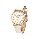 Coach Delancey White Dial White Leather Strap Watch for Women - 14502716