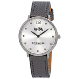 Coach Slim Easton Silver Dial Grey Leather Strap Watch for Women - 14502686