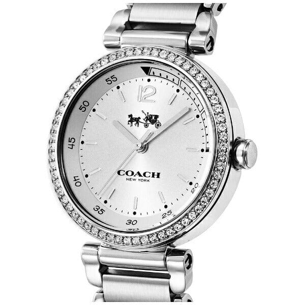 Coach Sports Crystals Silver Dial Silver Steel Strap Watch for Women - 14502194