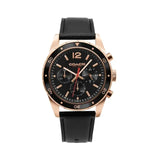 Coach Sullivan Chronograph Black Dial Black Leather Strap Watch for Men - 14602087
