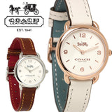 Coach Delancey White Dial White Leather Strap Watch for Women - 14502790